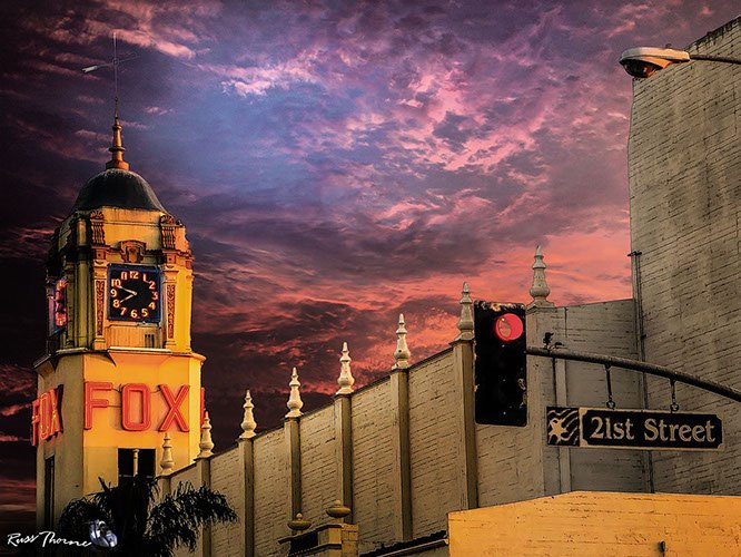 The Fox Theater in Bakersfield, California. This building has been beautifully restored to very near its original grandure. photo by Russ Thorne