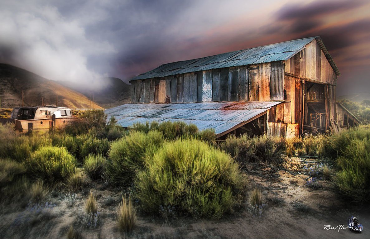Popejoy barn and the SS-Minnow highway 58 Tehachapi, Californa. Russ Thorne