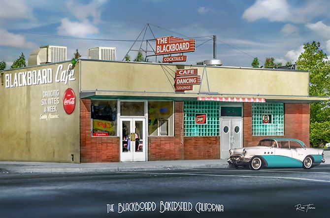 The Blackboard, Bakersfield, California image restored