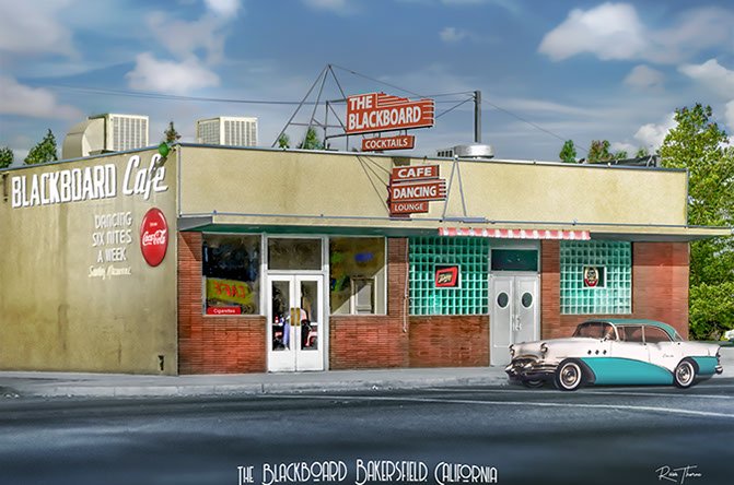 The Blackboard, Bakersfield, California image restored