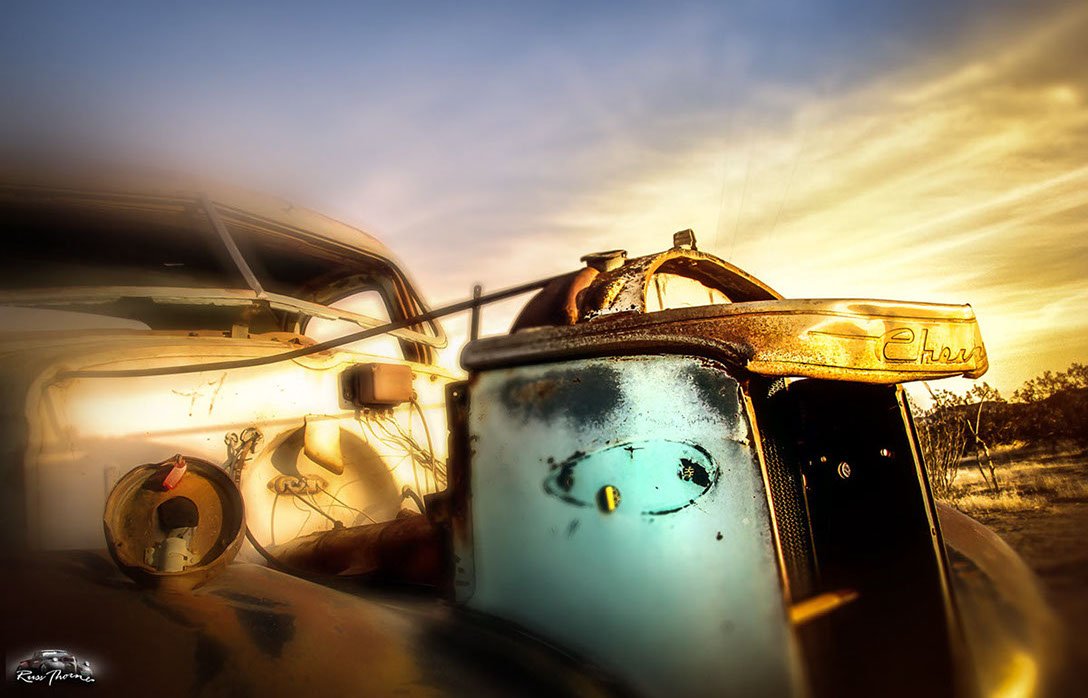 1940s Chevrolet truck in the desert Derelict. Russ Thorne
