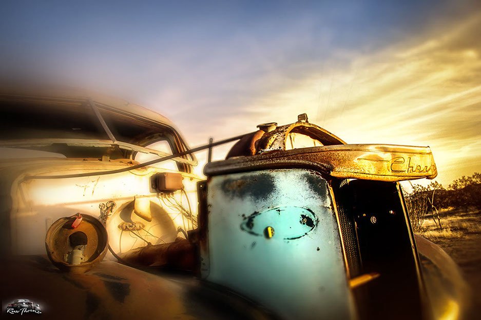 1940s Chevrolet truck in the desert Derelict. Russ Thorne