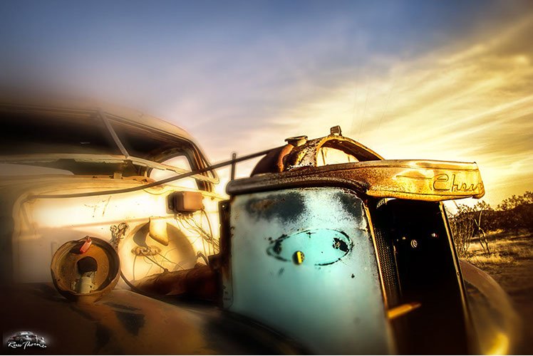 1940s Chevrolet truck in the desert Derelict. Russ Thorne