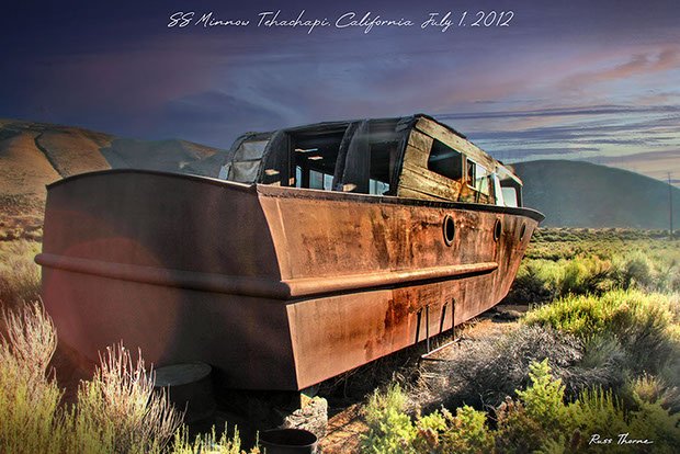 Popejoy barn and the SS-Minnow highway 58 Tehachapi, Californa. Russ Thorne